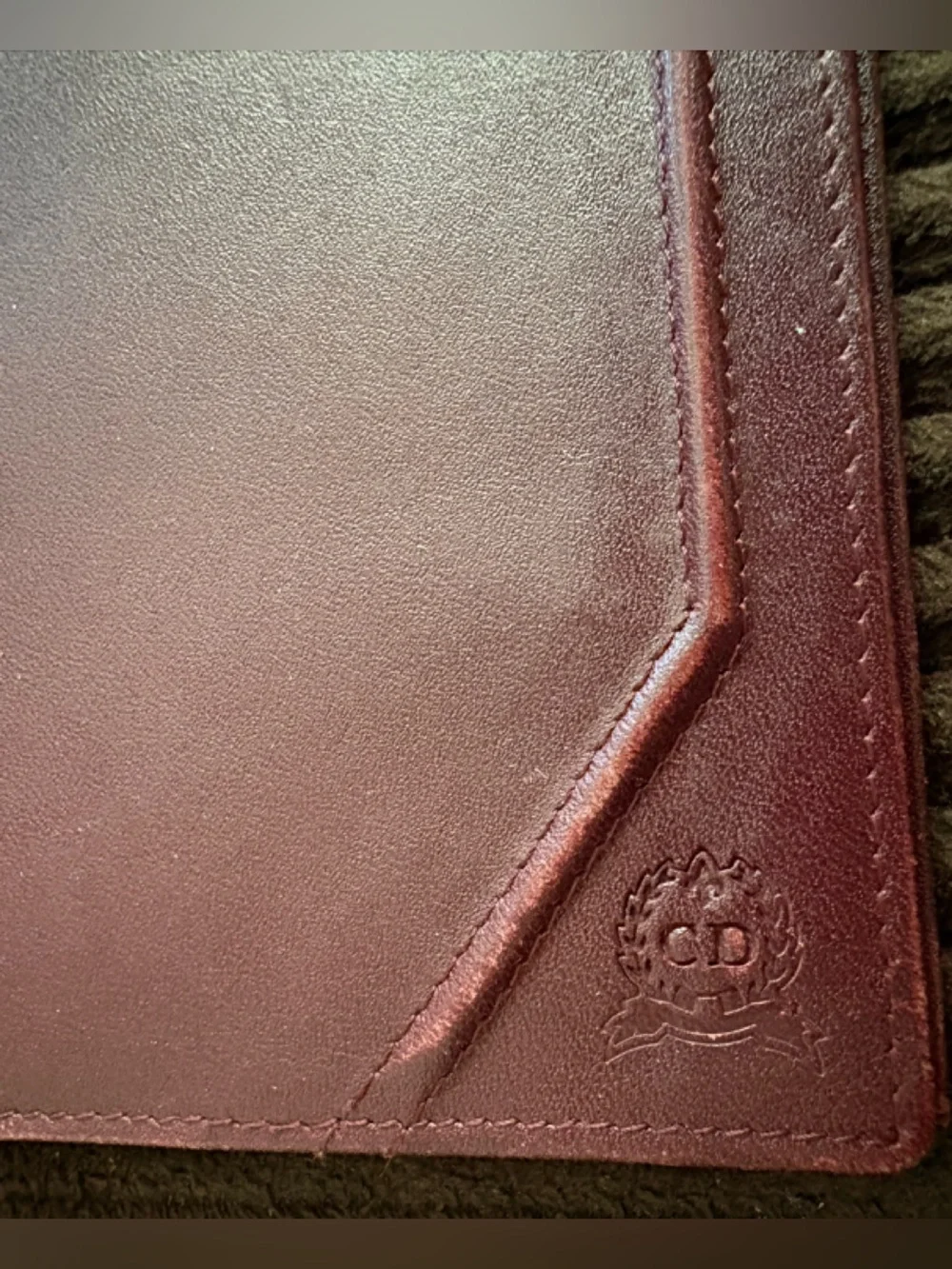 Vintage Christian Dior Burgundy Long Unisex Wallet Case
